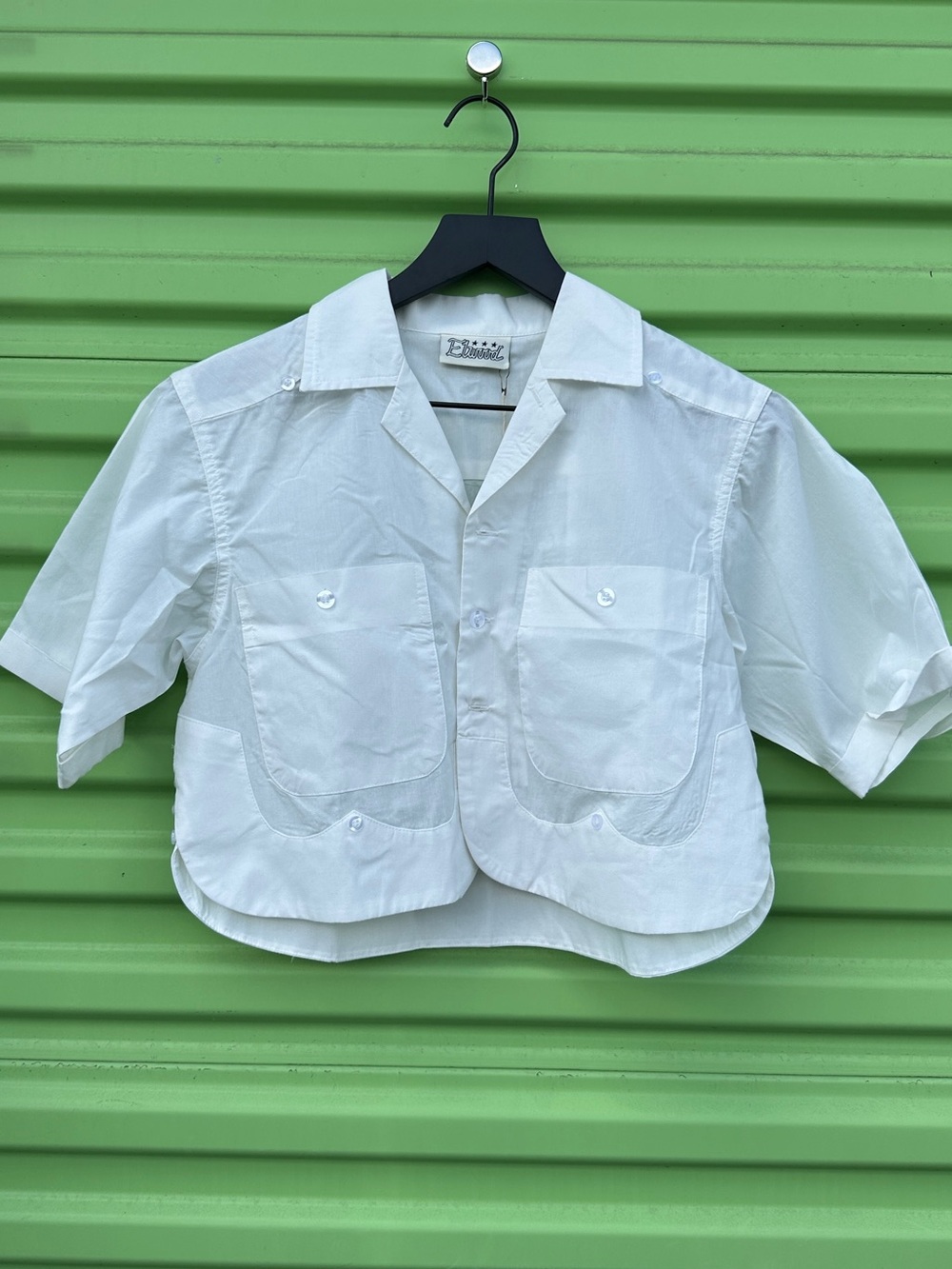 NEW ELWOOD - White Cropped-Women’s button up shirt